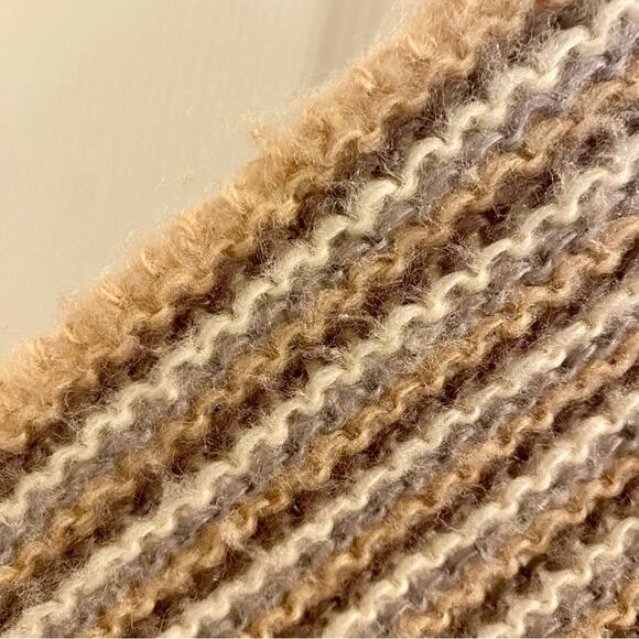 Aris Tan Striped Knit Tassel Scarf Unisex Womens One Size - Picture 5 of 13